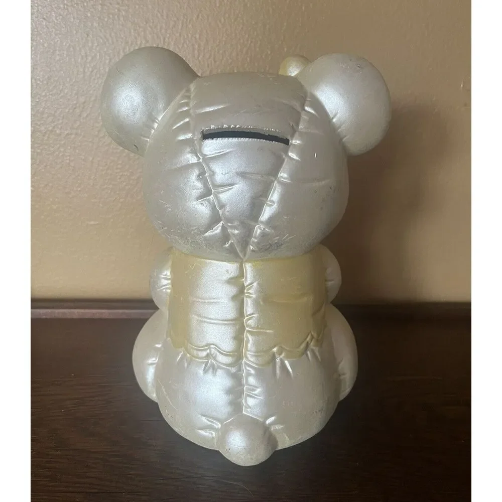 Vintage Teddy Bear Piggy Bank Ceramic Nursery Decor Baby Room Coin‎ Bank